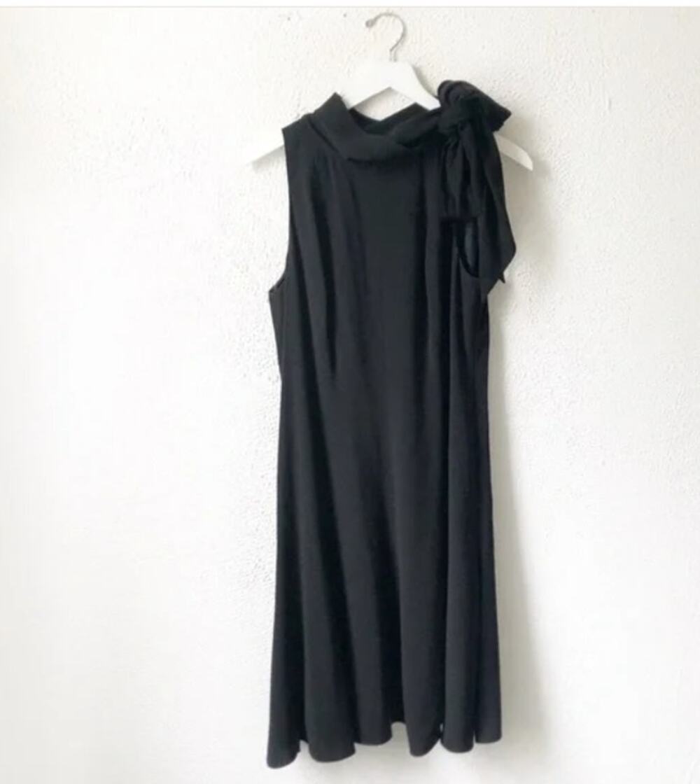 Ralph Lauren Black Tie Neck Cocktail Dress 14